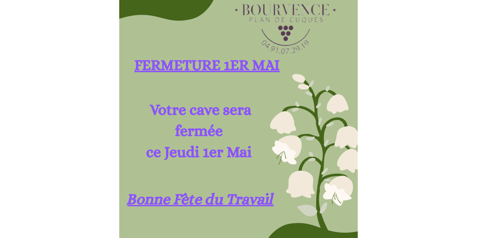 Fermeture du 1er Mai 2025
